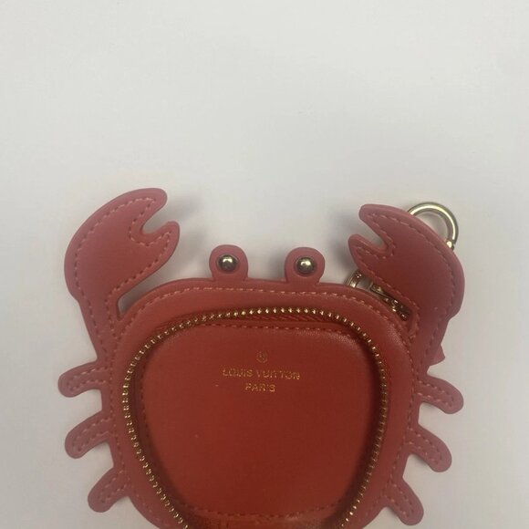 LV Louis Vuitton Coin Pouch Charm Crab Bag Charm Keychain Orange M01929 - Picture 9 of 9